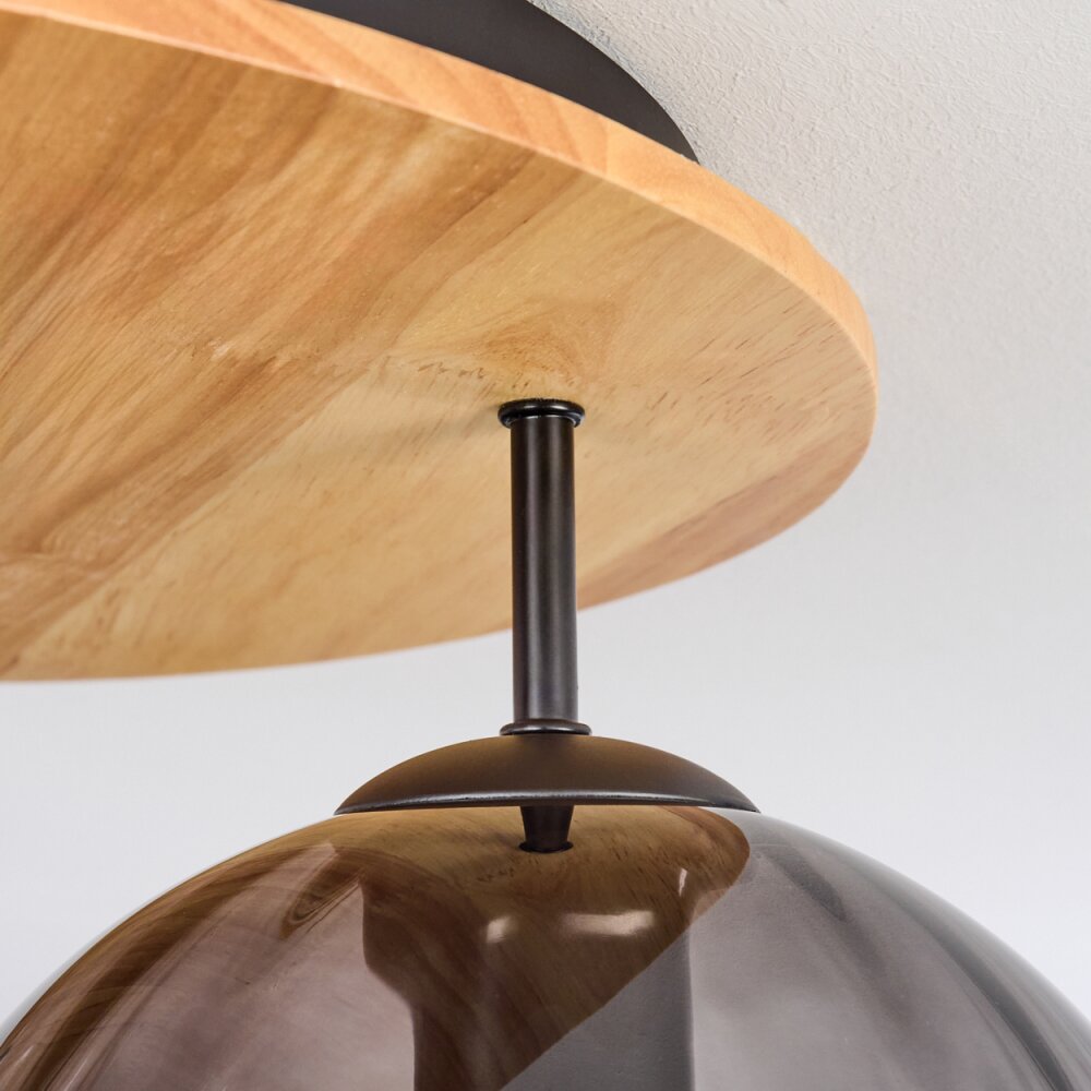 Koyoto Plafondlamp, Kogellampje 40 cm Natuurlijke kleuren, Zwart, 3-lichts