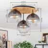 Koyoto Plafondlamp, Kogellampje 40 cm Natuurlijke kleuren, Zwart, 3-lichts