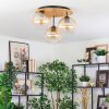 Koyoto Plafondlamp, Kogellampje 40 cm Natuurlijke kleuren, Zwart, 3-lichts