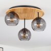 Koyoto Plafondlamp, Kogellampje Natuurlijke kleuren, Zwart, 3-lichts