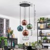 Ripoll Hanglamp, Kogellampje, Cluster hanglamp Blauw, Groen, Koperkleurig, 4-lichts