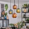Ripoll Hanglamp, Kogellampje, Cluster hanglamp Blauw, Groen, Koperkleurig, 4-lichts