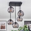 Koyoto Plafondlamp, Kogellampje Rookkleurig, 5-lichts