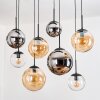 Gastor Hanglamp, Kogellampje, Hanglamp Amber, Chroom, Duidelijk, Rookkleurig, 8-lichts