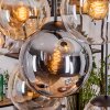 Gastor Hanglamp, Kogellampje, Hanglamp Amber, Chroom, Duidelijk, Rookkleurig, 8-lichts
