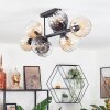Koyoto Plafondlamp, Kogellampje Amber, Duidelijk, Rookkleurig, 8-lichts