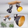 Hagan Plafondlamp, Plafondspot Chroom, Natuurlijke kleuren, Zwart, 2-lichts