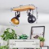 Hagan Plafondlamp, Plafondspot Chroom, Natuurlijke kleuren, Zwart, 2-lichts