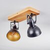 Hagan Plafondlamp, Plafondspot Chroom, Natuurlijke kleuren, Zwart, 2-lichts