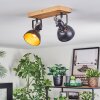 Hagan Plafondlamp, Plafondspot Chroom, Natuurlijke kleuren, Zwart, 2-lichts