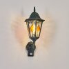 Hongkong Wandlamp voor buiten, Wandlamp Groen, Zwart, 1-licht, Bewegingsmelder