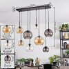 Koyoto Hanglamp, Kogellampje, Hanglamp Amber, Duidelijk, Rookkleurig, 8-lichts