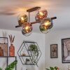 Gastor Plafondlamp, Kogellampje Blauw, Groen, Duidelijk, Koperkleurig, 8-lichts