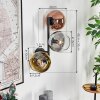 Koyoto Kogellampje, Wandlamp Goud, Duidelijk, Koperkleurig, Rookkleurig, 3-lichts