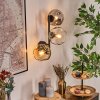 Ripoll Kogellampje, Wandlamp Amber, Duidelijk, Rookkleurig, 3-lichts