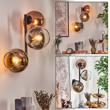 Koyoto Kogellampje, Wandlamp Chroom, Goud, Duidelijk, Koperkleurig, Rookkleurig, 3-lichts Koyoto Kogellampje, Wandlamp Chroom, Goud, Duidelijk, Koperkleurig, Rookkleurig, 3-lichts