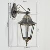 Hongkong Wandlamp voor buiten, Wandlamp Goud, Zwart, 1-licht