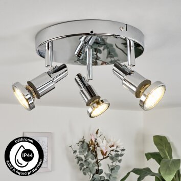 Morges Plafondlamp Chroom, 3-lichts