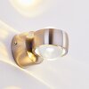 Rio Licht omhoog & omlaag, Wandlamp, Wandarmatuur met lens LED Zilver, 2-lichts