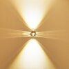 Rio Licht omhoog & omlaag, Wandlamp, Wandarmatuur met lens LED Zilver, 2-lichts