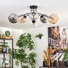Ripoll Plafondlamp, Kogellampje Amber, Duidelijk, Rookkleurig, 6-lichts