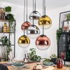 Gastor Hanglamp, Kogellampje, Hanglamp Chroom, Goud, Duidelijk, Koperkleurig, Rookkleurig, 6-lichts