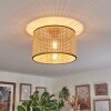 Ramila Plafondlamp Natuurlijke kleuren, Zwart, 1-licht
