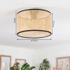Ramila Plafondlamp Natuurlijke kleuren, Zwart, 1-licht