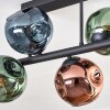 Ripoll Plafondlamp, Kogellampje Blauw, Groen, Koperkleurig, 6-lichts