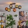 Ripoll Plafondlamp, Kogellampje Blauw, Groen, Koperkleurig, 6-lichts