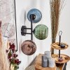 Koyoto Kogellampje, Wandlamp Blauw, Groen, Koperkleurig, 3-lichts