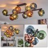 Ripoll Plafondlamp, Kogellampje Blauw, Groen, Koperkleurig, 10-lichts