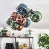 Ripoll Plafondlamp, Kogellampje Blauw, Groen, Koperkleurig, 10-lichts
