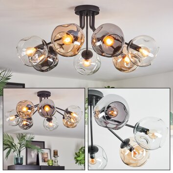 Ripoll Plafondlamp, Kogellampje Amber, Duidelijk, Rookkleurig, 7-lichts Ripoll Plafondlamp, Kogellampje Amber, Duidelijk, Rookkleurig, 7-lichts