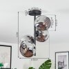 Ripoll Plafondlamp, Kogellampje Rookkleurig, 4-lichts