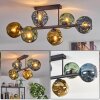 Ripoll Plafondlamp, Kogellampje Blauw, Goud, Groen, 6-lichts