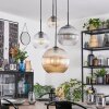 Koyoto Hanglamp, Kogellampje, Cluster hanglamp Amber, Duidelijk, Rookkleurig, 4-lichts