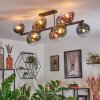 Gastor Plafondlamp, Kogellampje Blauw, Groen, Duidelijk, Koperkleurig, 10-lichts