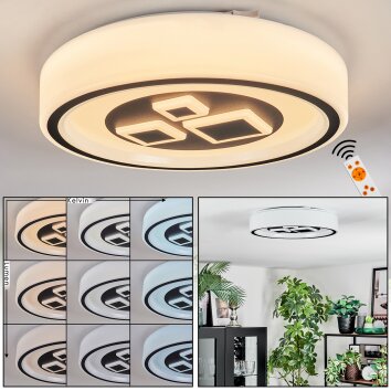 Jalon Plafondlamp, Paneel LED Wit, 1-licht, Afstandsbediening