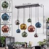 Ripoll Hanglamp, Kogellampje, Hanglamp Blauw, Chroom, Goud, Groen, Koperkleurig, Rookkleurig, 8-lichts