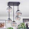 Koyoto Plafondlamp, Kogellampje Duidelijk, Rookkleurig, 5-lichts
