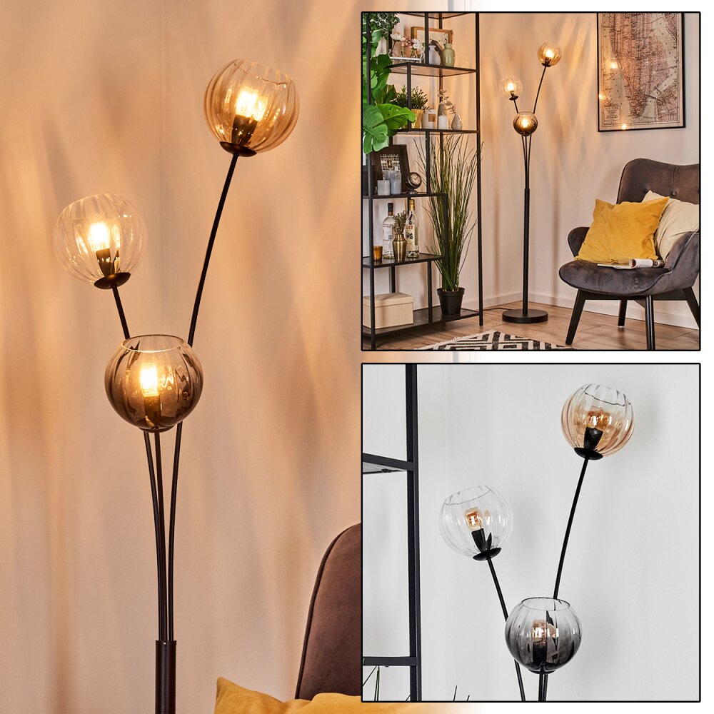 Koyoto Kogellampje, Staande lamp Amber, Duidelijk, Rookkleurig, 3-lichts main product photo