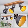 Hagan Plafondlamp, Plafondspot Natuurlijke kleuren, Zwart, 3-lichts