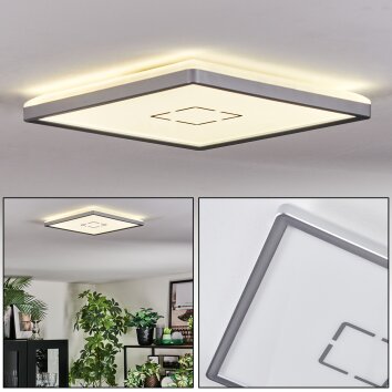 Simonstorp Plafondlamp, Paneel LED Zilver, Wit, 1-licht