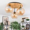 Koyoto Plafondlamp, Kogellampje 40 cm Natuurlijke kleuren, Zwart, 3-lichts