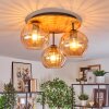 Koyoto Plafondlamp, Kogellampje 40 cm Natuurlijke kleuren, Zwart, 3-lichts