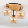 Koyoto Plafondlamp, Kogellampje 40 cm Natuurlijke kleuren, Zwart, 3-lichts