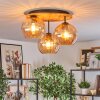Koyoto Plafondlamp, Kogellampje 40 cm Natuurlijke kleuren, Zwart, 3-lichts