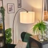 Bassagoda Staande lamp, Booglampen Chroom, Zwart, 1-licht, Stoffen kap