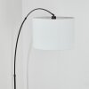 Bassagoda Staande lamp, Booglampen Chroom, Zwart, 1-licht, Stoffen kap